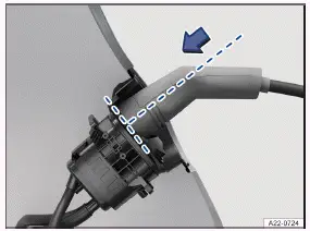 Volkswagen ID.3. Fig. 2 Fully inserted charging connector (general example).