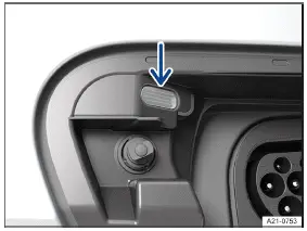 Volkswagen ID.3. Fig. 1 Behind the charging socket flap: charging process indicator (general example).