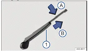 Volkswagen ID.3. Fig. 2 Changing the rear window wiper blade.