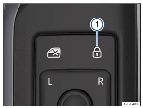 Volkswagen ID.3. Fig. 1 In the driver door: Control for central locking.