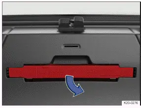 Volkswagen ID.3. Fig. 1 In the trunk lid: Holder for the warning triangle.