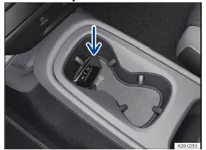 Volkswagen ID.3. Fig. 1 In the center armrest: Emergency start function.