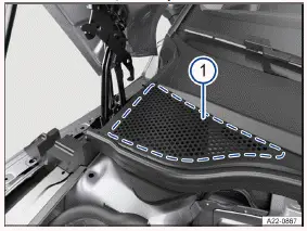 Volkswagen ID.3. Fig. 1 Between the hood space and windshield: Plenum chamber (general example).