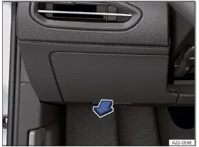 Volkswagen ID.3. Fig. 1 Fuse box cover on the instrument panel on the driver's side (left-hand drive vehicles).