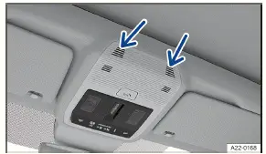 Volkswagen ID.3. Fig. 1 In the roof console: interior monitoring sensors (arrows).
