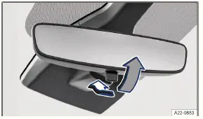Volkswagen ID.3. Fig. 2 On the windshield: manual dimming interior rearview mirror.