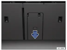 Volkswagen ID.3. Fig. 2 Pass-through in the luggage compartment.