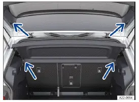 Volkswagen ID.3. Fig. 1 In the luggage compartment: Installing and removing the luggage compartment cover.