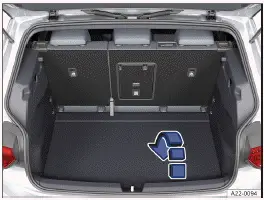 Volkswagen ID.3. Fig. 1 In the luggage compartment: Luggage compartment floor (general example).