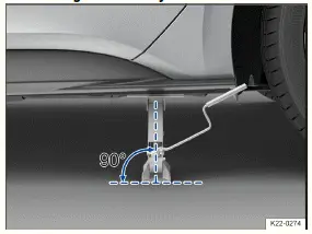 Volkswagen ID.3. Fig. 2 Correct jack setup.