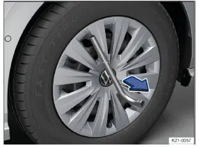 Volkswagen ID.3. Fig. 1 Remove the wheel hub cover.