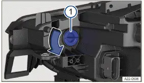 Volkswagen ID.3. Fig. 1 In the right-side of the hood space: rear side of the headlights.