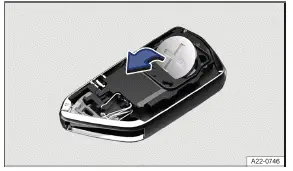 Volkswagen ID.3. Fig. 2 Vehicle key: replacing the button cell battery