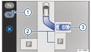 Volkswagen ID.3. Fig. 1 Infotainment system: selecting a parking space (general example).
