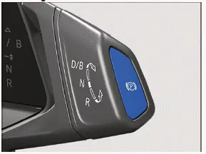 Volkswagen ID.3. Fig. 1 On the driving mode selector: Button for the electronic parking brake (general example).