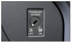 Volkswagen ID.3. Fig. 1 In the instrument panel on the passenger's side: key switch to switch on and off the front passenger's front airbag.