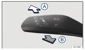 Volkswagen ID.3. Fig. 1 On the left side of the steering column: turn signal
