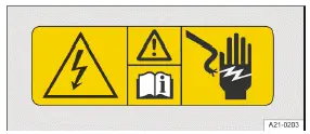 Volkswagen ID.3. Fig. 3 Warning sign in the hood space.