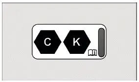 Volkswagen ID.3. Fig. 1 On the charging socket: sticker for AC charging (C) and DC charging (K) with a voltage of up to 500 V.